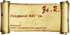 Zsigmond Róza névjegykártya